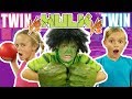 Twin VS Twin VS Hulk in Ninja Course Challenge!