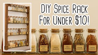 DIY Spice Rack | Affordable Cheap Rustic Farmhouse Seasoning Holder