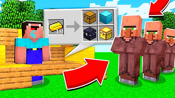 Minecraft NOOB vs PRO: WHY NOOB SELL RAREST CHEST ALL THIS VILLAGERS? Challenge 100% trolling
