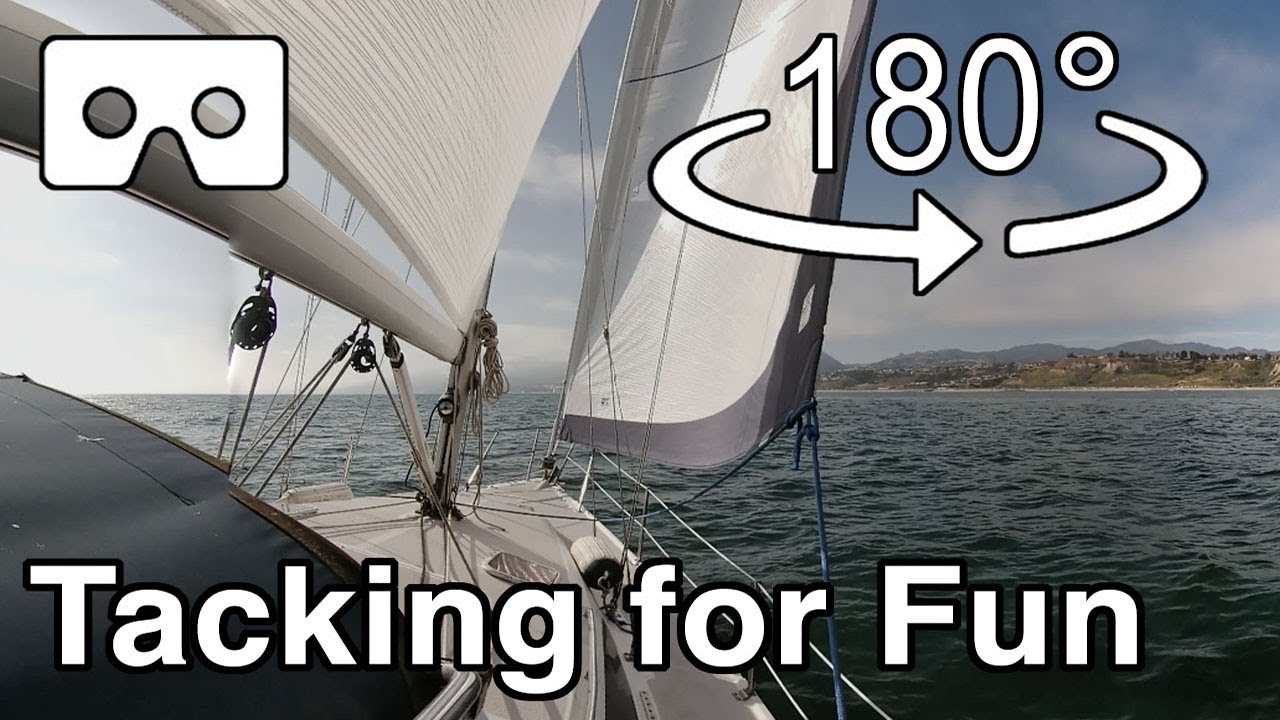 180vr Sailing - tacking off the beach of Malibu California
