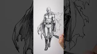 Speed drawing StickMan Saitama #shorts #onepunchman #saitama #anime #drawing