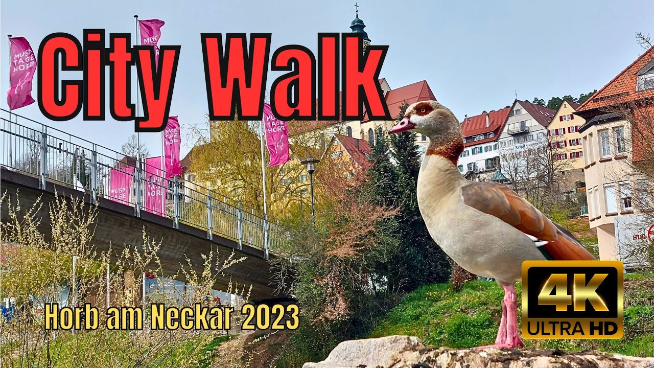 Horb am Neckar 2023 - City Walking Bodensee 🇩🇪 ✨ 4K HDR ASMR April 2023