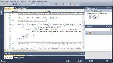 Visual Basic Tutorial - 185 - FTP Downloader Part 8   Deleting Files