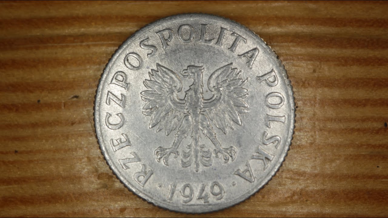 1077.　エラー？　1949年　ポーランド　1グロッシェン　アルミニウム 1949 Poland 1 Grosz (Aluminum) Coin • Values, Information, Mintage