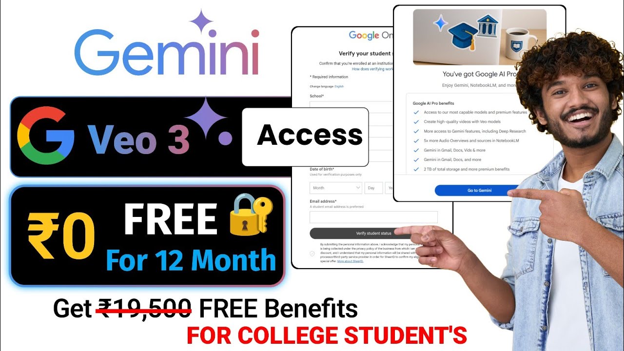 Get Gemini Pro 12 Months Google Ai VEO 3 FREE! All Problem Fix ...