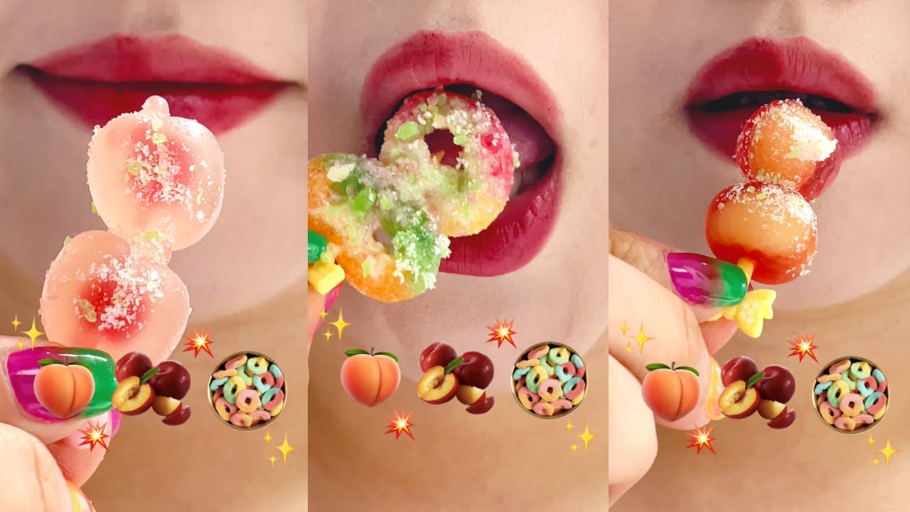 ASMR jelly with pop rocks sprinkles 스프링클 젤리 팝 이팅사운드 - YouTube