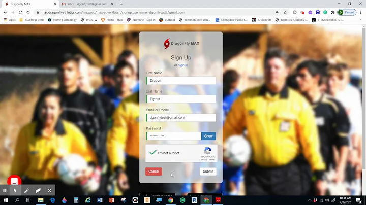 Setting up your dragon fly account.