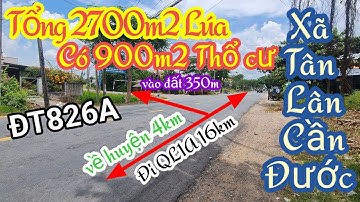 Tổng Diện tích 2700m2 có 900m2 thổ cư mặt tiền đường nhựa bờ Mồi xã tân lân cần đước Long An 5tr/m