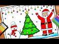 Christmas Drawing Easy | Santa Claus Drawing Easy | Christmas Painting | Christmas Tree Drawing Easy