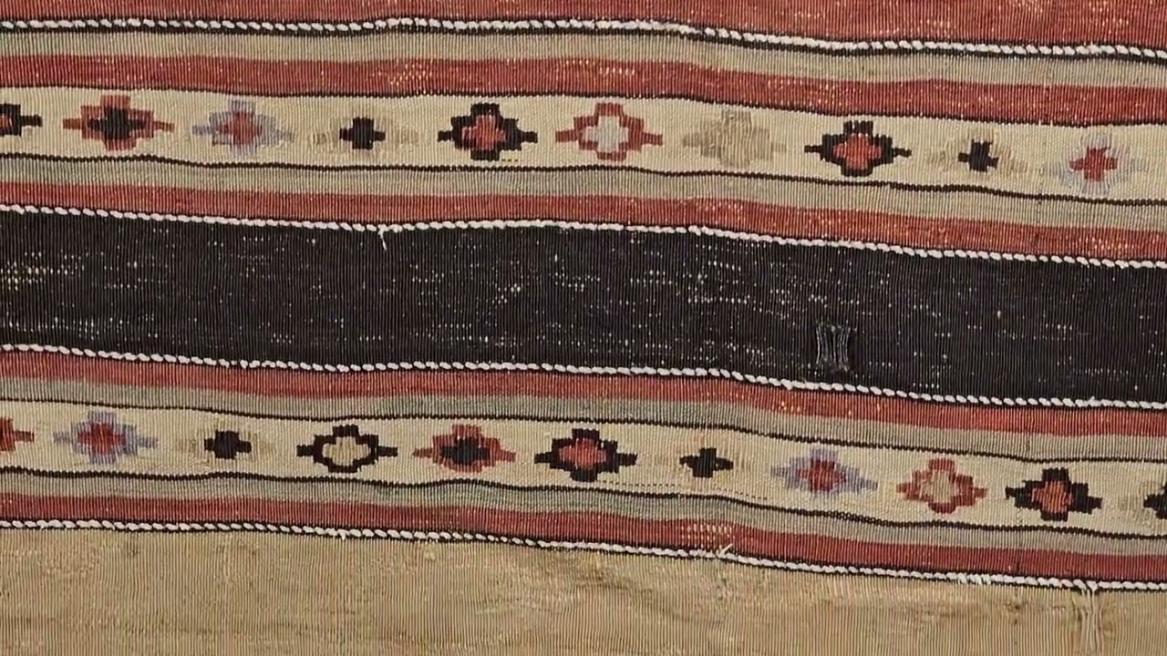 Early 1900s Persian Shahsavan Kilim with Southwestern Earth Tone Colors  1472, 4’ 6” x 6’ 9"