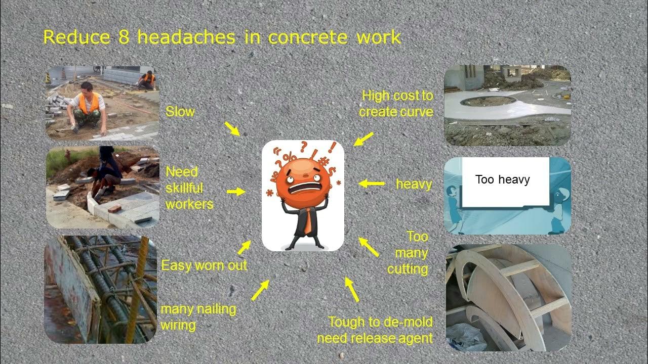 extension of flex formwork for radius curved concrete work in landscape