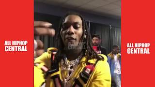 Offset vibin’ with Cardi B & Juice WRLD backstage listening to “F**k 12” by Quavo Huncho 🕺😎