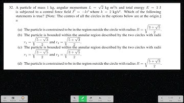 JEST 2023 Physics | Central Force Question Solved | Effective Potential & Bounded Motion Explained