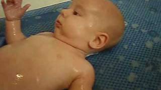 Connor getting a bath