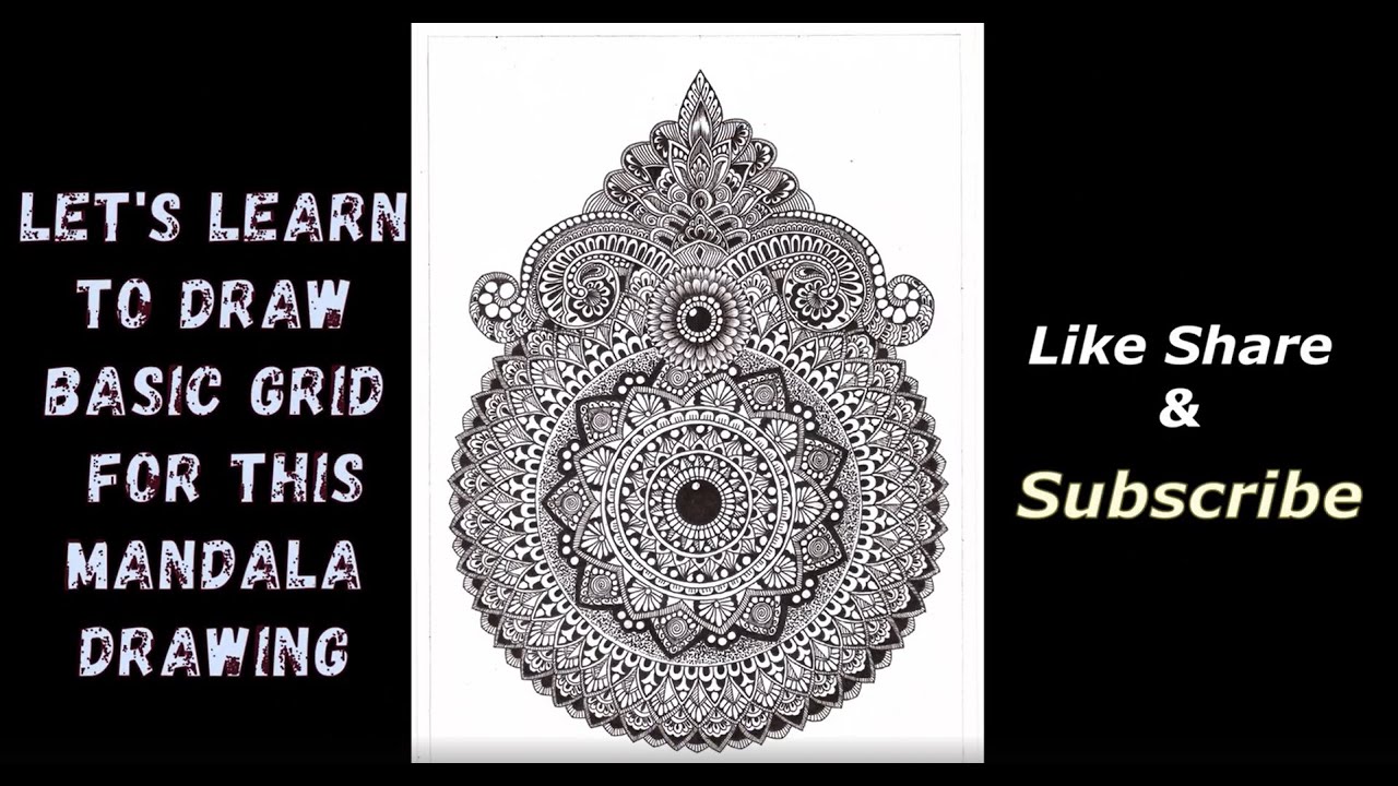 Mandala art tutorial part 1 |How to draw Mandala art basic grid ...