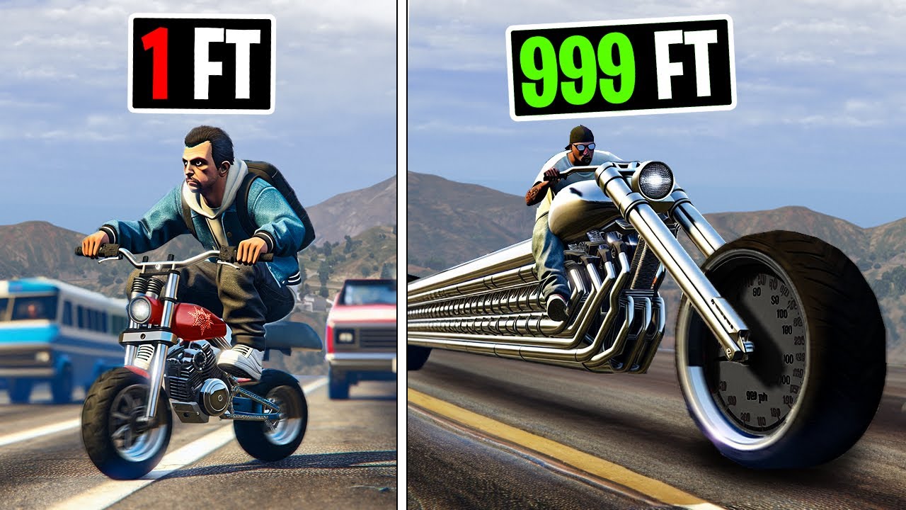 every 30 seconds my BIKE gets LONGER.. GTA 5 RP