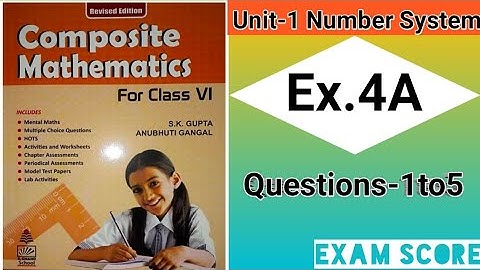 composite mathematics class 6 || negative Numbers and Integers || Ex.4A || by EXAM SCORE