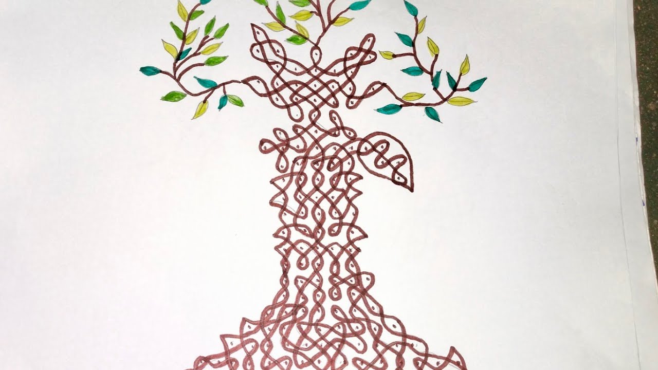 Tree Planting Rangoli #creative #tree #rangoli design #viralvideo - YouTube