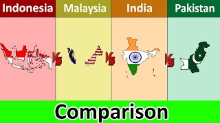 Indonesia vs Malaysia vs India vs Pakistan | Comparison | Datadotcom