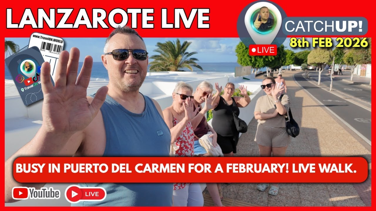 😲I Was Shocked At How Busy Puerto Del Carmen Is In Feb! | 🔴LIVE CATCHUP! The Strip In Lanzarote.