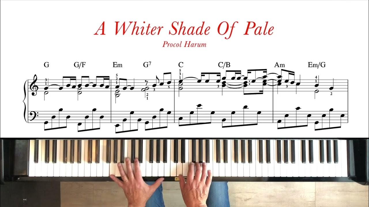 A Whiter Shade Of Pale Procol Harum. Piano tutorial + sheet music