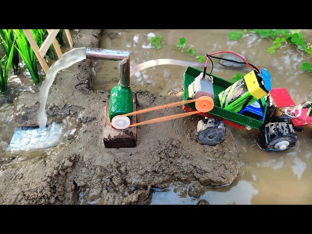 mini water pump with tractor | diy tractor | @KeepVilla class=