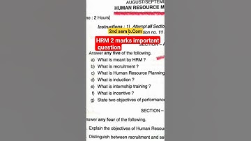 HRM/b. com 2nd sem #nep2020 #education