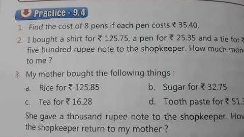 Class-4th maths ch9 Money ex-9.4