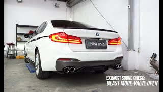 BMW G30/G31 520i/530i w/ ARMYTRIX Turbo-Back De-Cat Valvetronic Exhaust 2017-2020