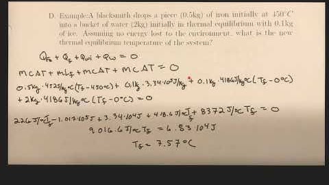 Calorimetry Phase Change Example