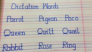 Dictation Words In English || How to improve your handwriting || Dictation words In English