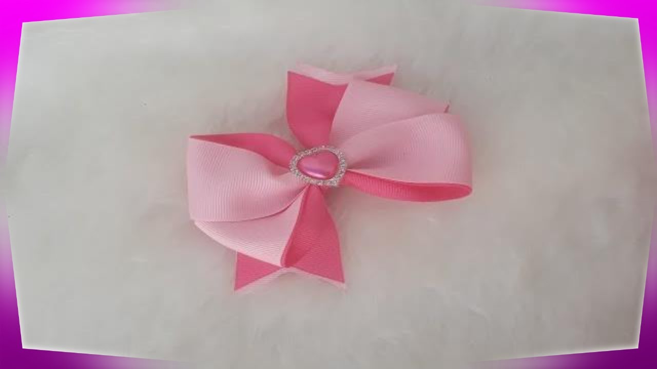 🎀Moño en liston rosa🎀 - YouTube