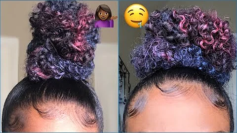 Curly Sleek High Bun With Color | Natural Hair