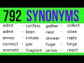 Similar Vocabulary: Learn 792 Synonym Words in English to Expand your Vocabulary