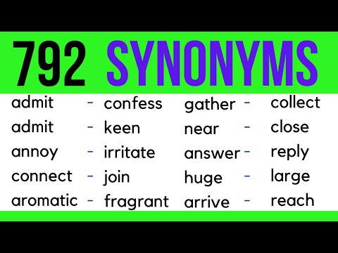 Similar Vocabulary: Learn 792 Synonym Words In English To Expand Your Vocabulary