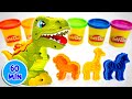 Live top preschool learning adventure  animal names and numbers with play doh toys