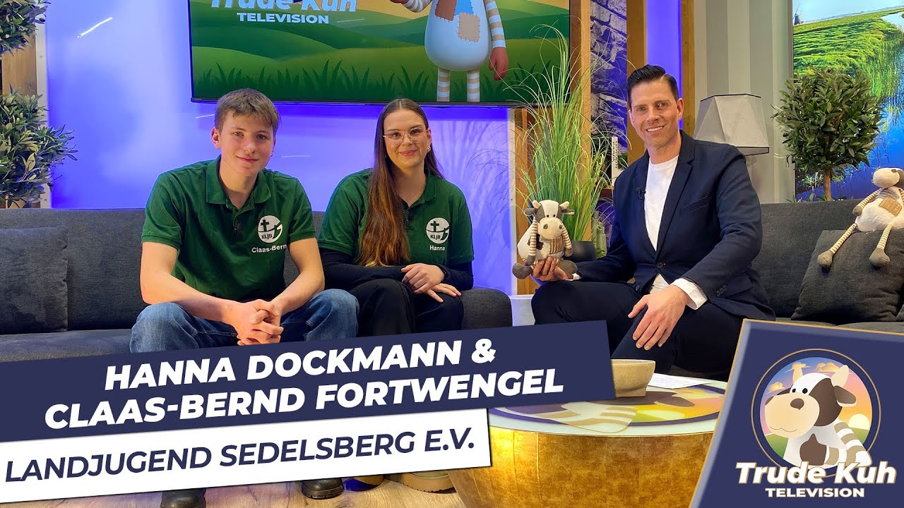 Hanna Dockmann und Claas-Bernd Fortwengel von der Landjugend Sedelsberg zu Gast bei „Trude Kuh“