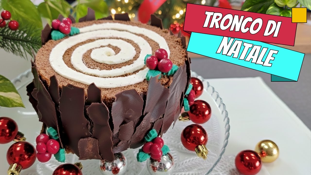 TRONCO DI NATALE🎄Ricetta Facile con Pasta Biscotto al Cacao e Crema al Mascarpone