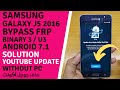 Samsung j510f u3 frp bypass android 71 without pc  youtube update problem solved