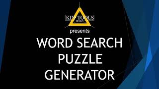 Word Search Puzzles Generator - Download FREE Trial
