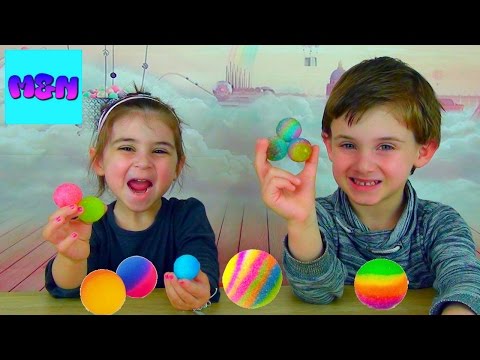 Mad lab ball მათე და ნინა თავისი ხელით ამზადებენ სათამაშო ბურთებს, გასართობი ვიდეო ბავშვებისთვის