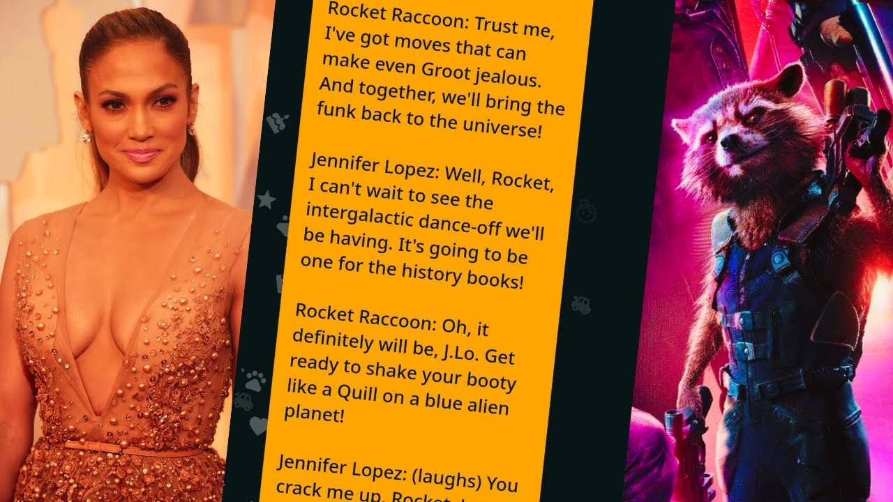 Jennifer Lopez and Rocket Raccoon from Guardians of the Galaxy Dialogue ...