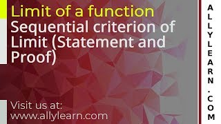 9 | DU | Limit of function | Sequential criterion of limit | Hindi