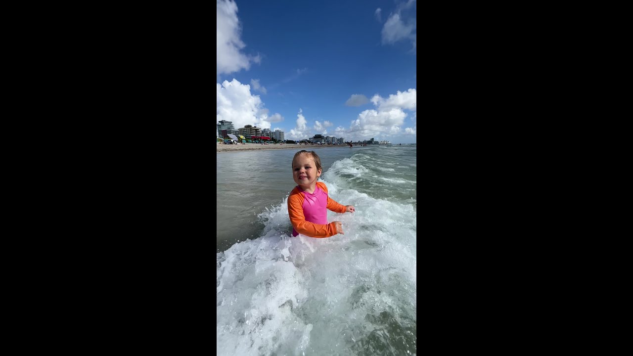 Fun times in the ocean with Naomi. Funny Beach Video! - YouTube