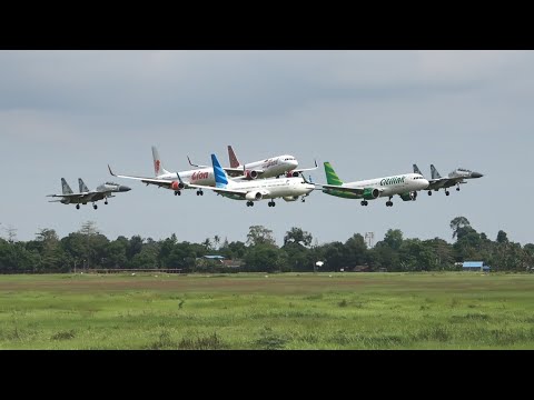 plane-spotting-bandara-sultan-hasanuddin-makassar,-nonton-pesawat-terbang-saat-landing-dan-take-off