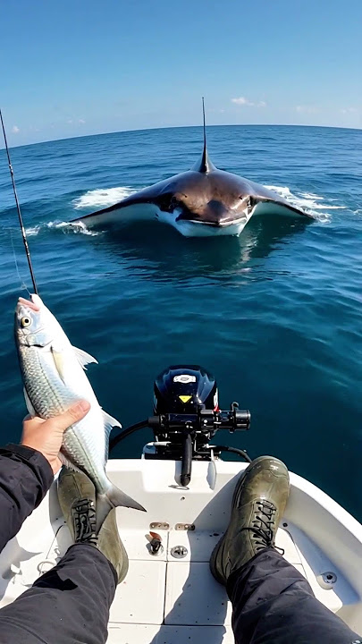 Wild Stingray Approaches boat #fishing #stingray