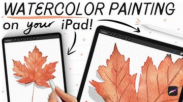 Digital watercolor leaf tutorial in PROCREATE 🌟 (easy maple leaf painting on your iPad!)
