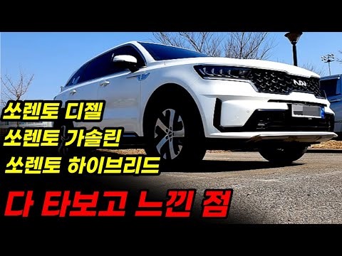 쏘렌토 하이브리드 디젤 가솔린 다 타보고 느낀 점 / 깡통, 승차감, suv, 싼타페, 토레스, 현대, 기아, 소형, 중형