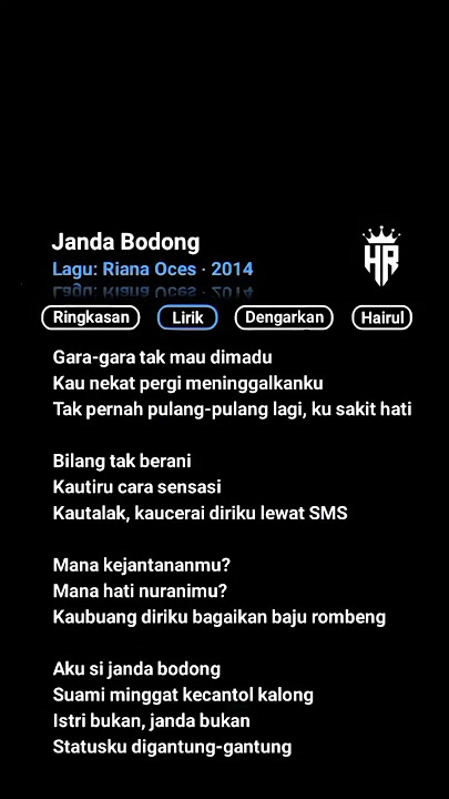 Janda Bodong - Riana Oces #liriklagu #lyrics #lirik #lirikmusik #laguviral #dj #fyp #viral