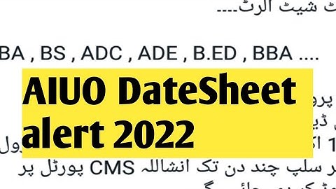 aiou date sheet alert semester spring 2022 || date sheet updates aiou spring 2022 #aioudatesheet2022